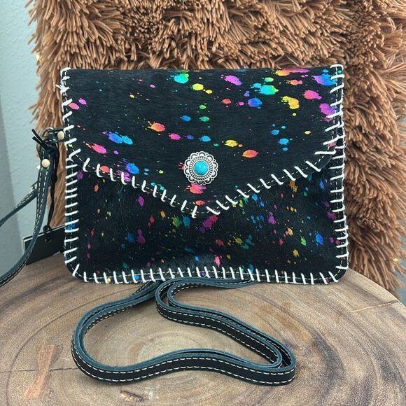 Myra Galaxy Fire Leather & Hair-on Bag - Picture 5 of 9